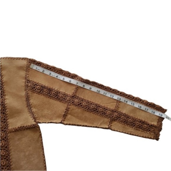 Vintage suede and crochet brown jacket - Picture 9 of 9